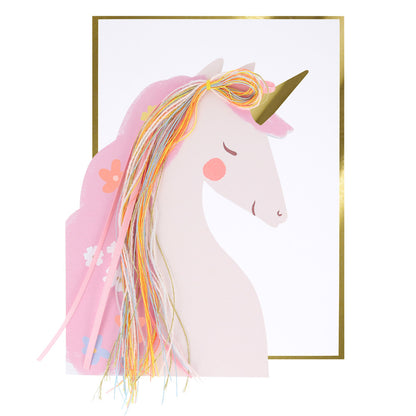 Tarjeta - unicornios con flores (happy birthday)