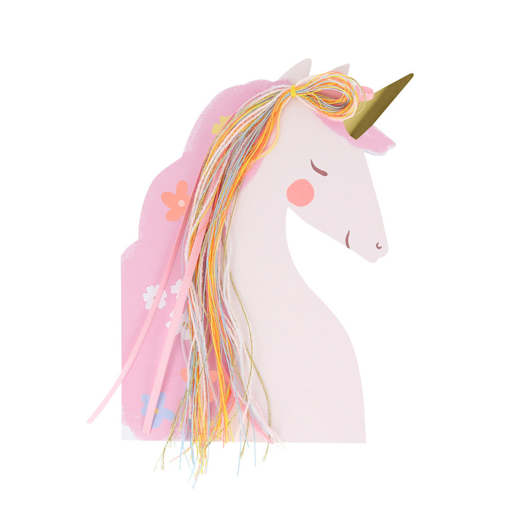Tarjeta - unicornios con flores (happy birthday)