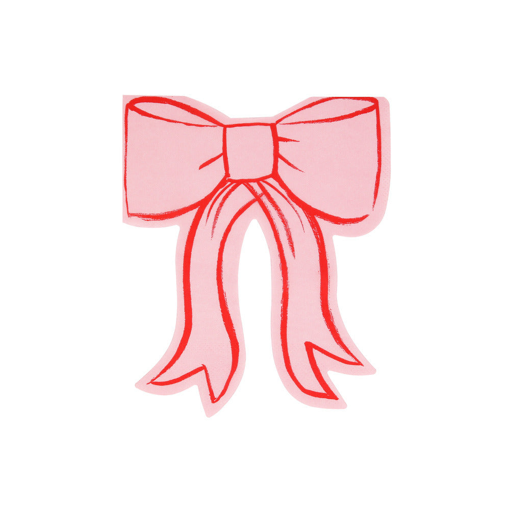 Servilletas con forma de lazo rosado