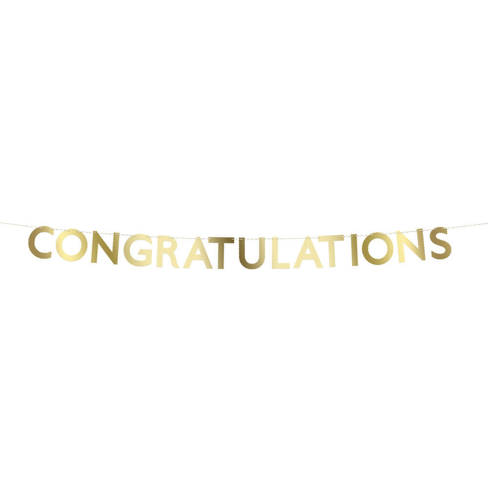 Guirnalda orillas onduladas - Congratulations dorado