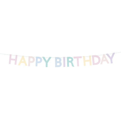 Guirnalda orillas onduladas - Happy Birthday pastel