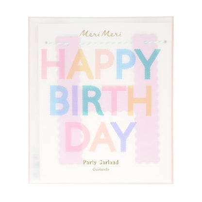 Guirnalda orillas onduladas - Happy Birthday pastel