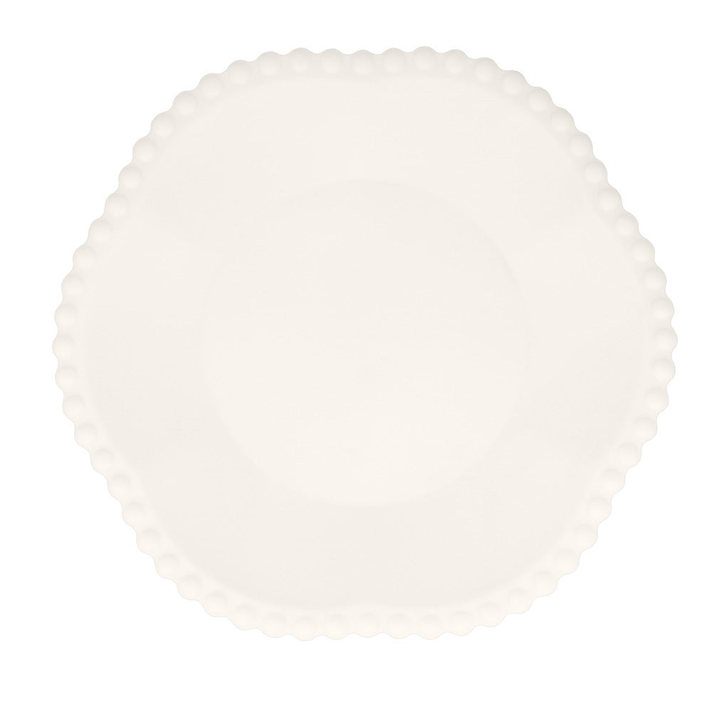 Platos compostables borde puntos - blancos grandes