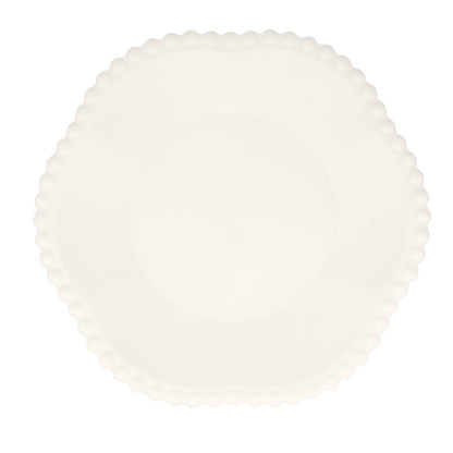 Platos compostables borde puntos - blancos grandes