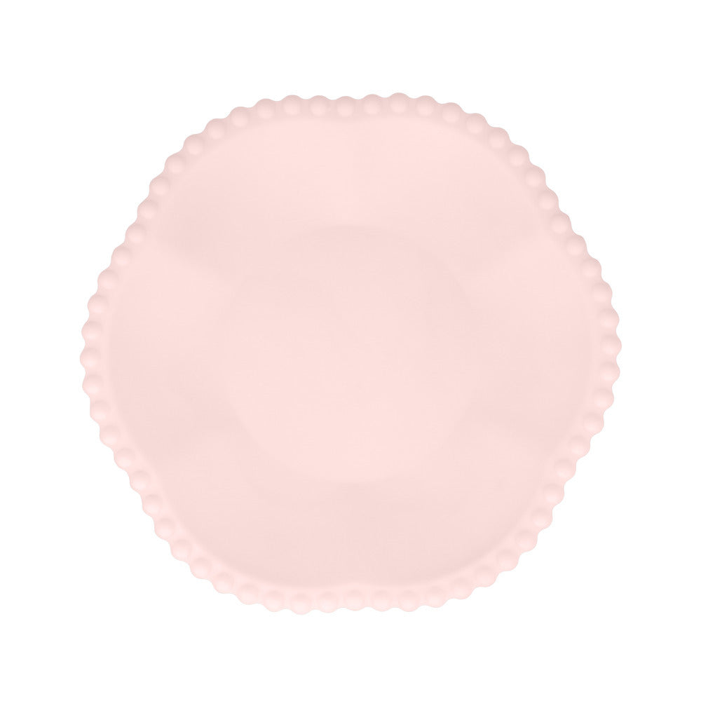 Platos compostables borde puntos - rosados pequeños