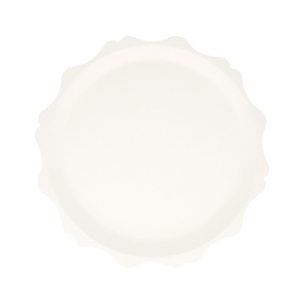 Platos compostables borde redondeado - blancos pequeños