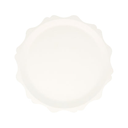 Platos compostables borde redondeado - blancos pequeños