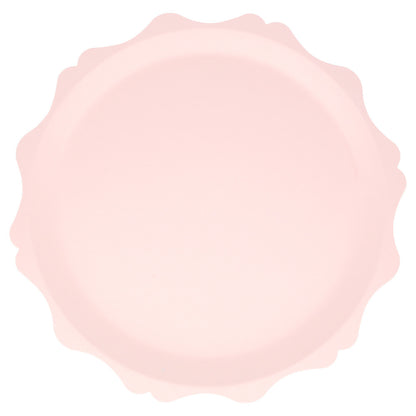 Platos compostables borde redondeado - rosados grandes