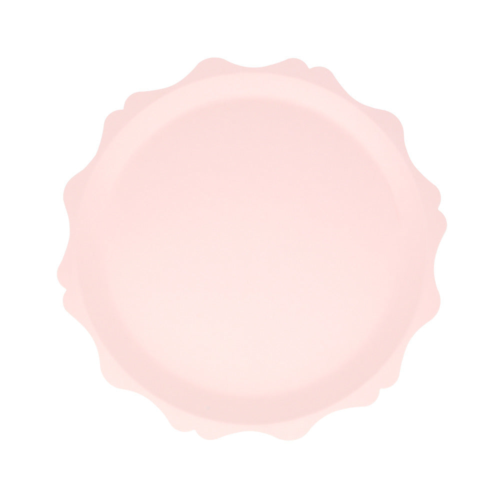 Platos compostables borde redondeado - rosados pequeños