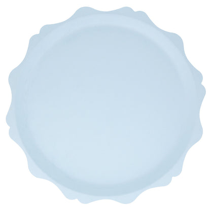 Platos compostables borde redondeado - celestes grandes