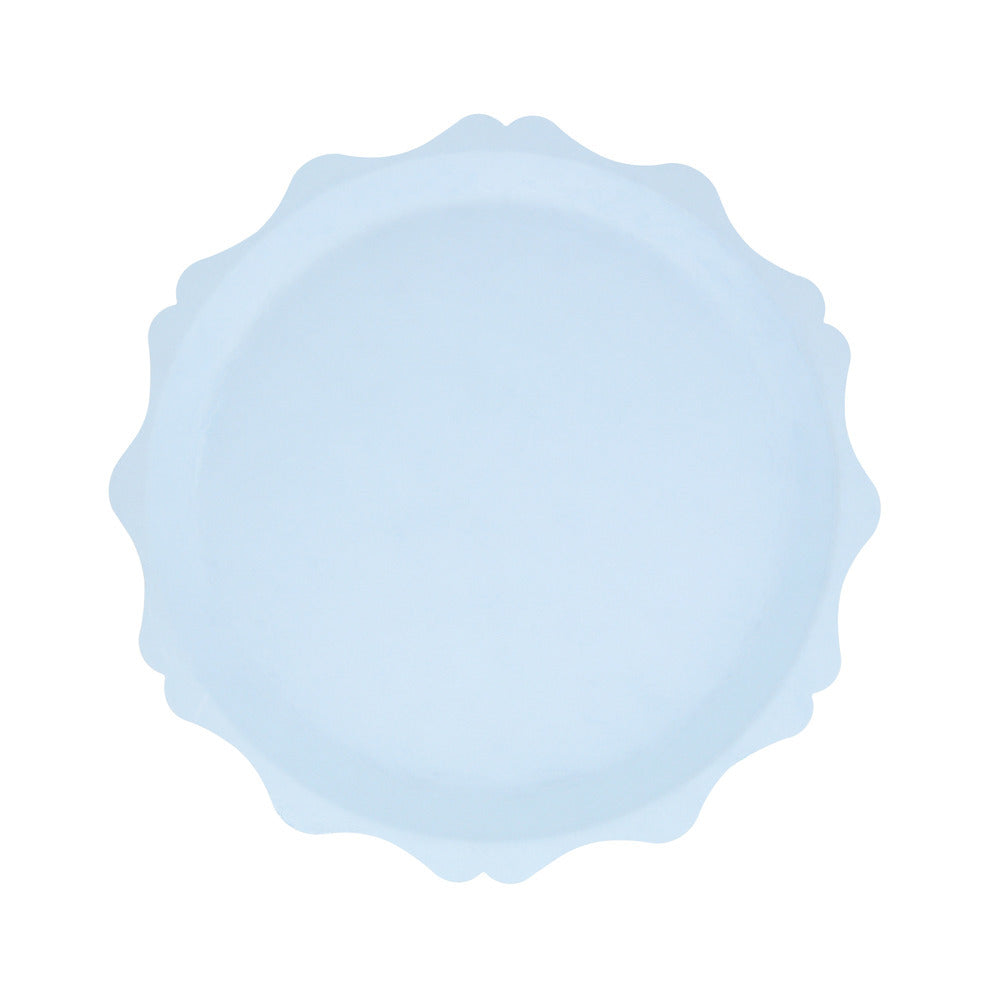 Platos compostables borde redondeado - celestes pequeños