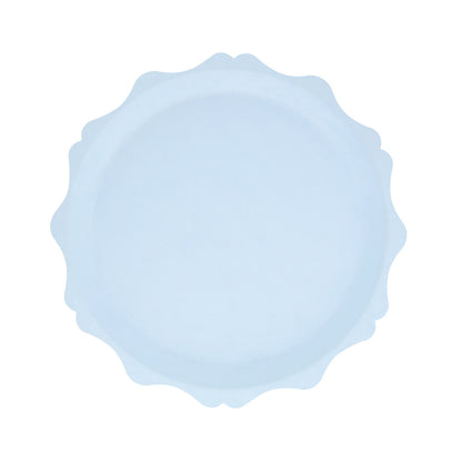 Platos compostables borde redondeado - celestes pequeños