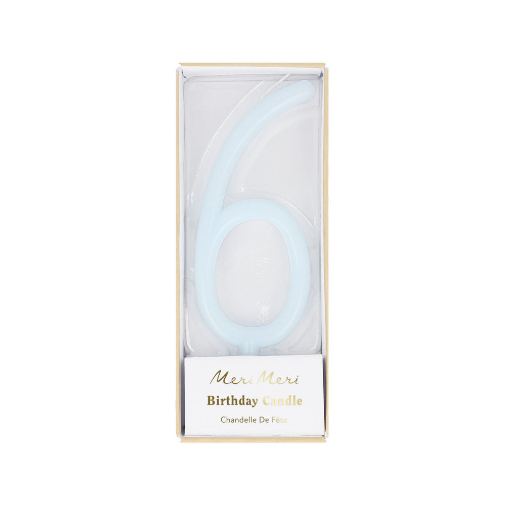 Vela número 6 - delgada celeste