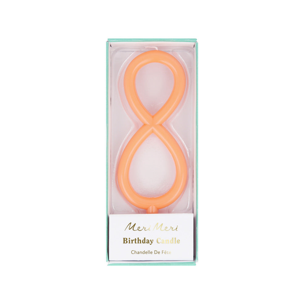 Vela número 8 - delgada naranjo