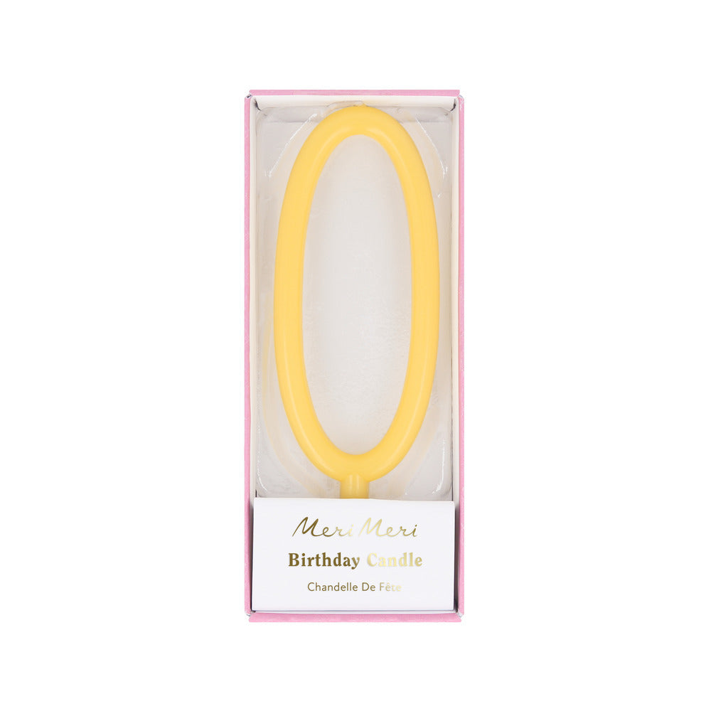 Vela número 0 - delgada amarillo