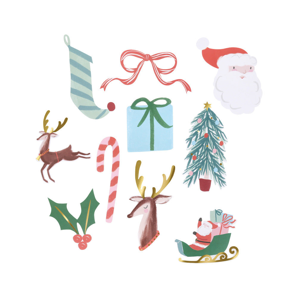 Stickers en cajita - iconos de Navidad