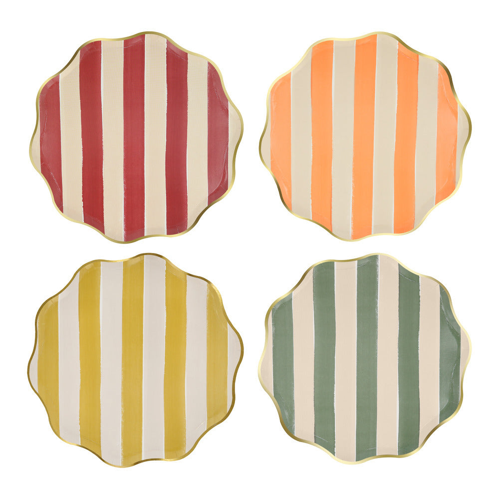 Platos rayas otoñales - medianos