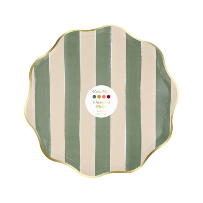 Platos rayas otoñales - medianos