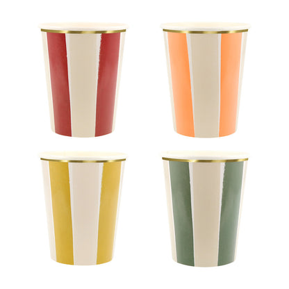 Vasos rayas otoñales