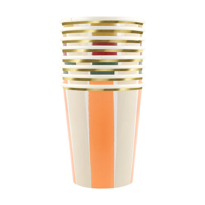 Vasos rayas otoñales