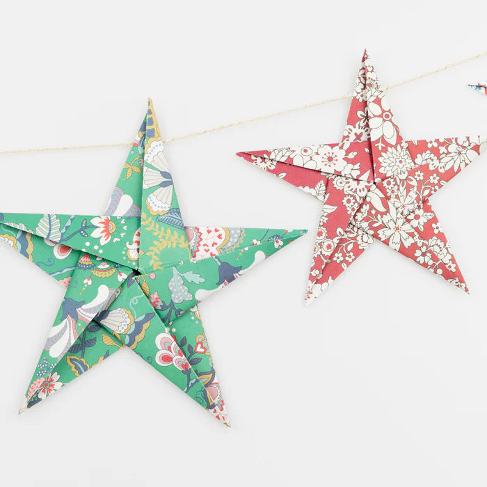 Guirnalda de estrellas origami Navidad Liberty