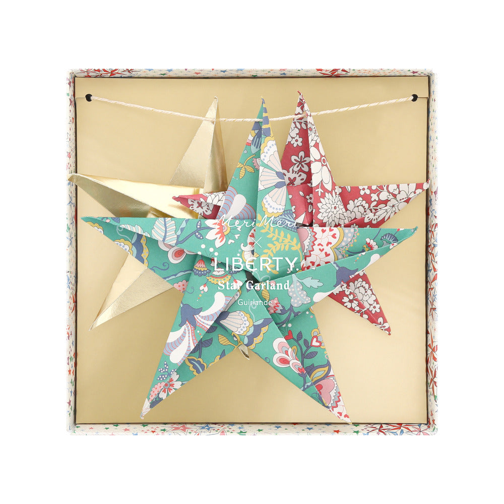 Guirnalda de estrellas origami Navidad Liberty
