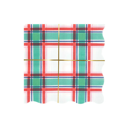 Servilletas tartán Navidad - grandes