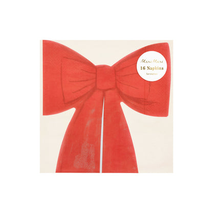 Servilletas con forma de lazo rojo