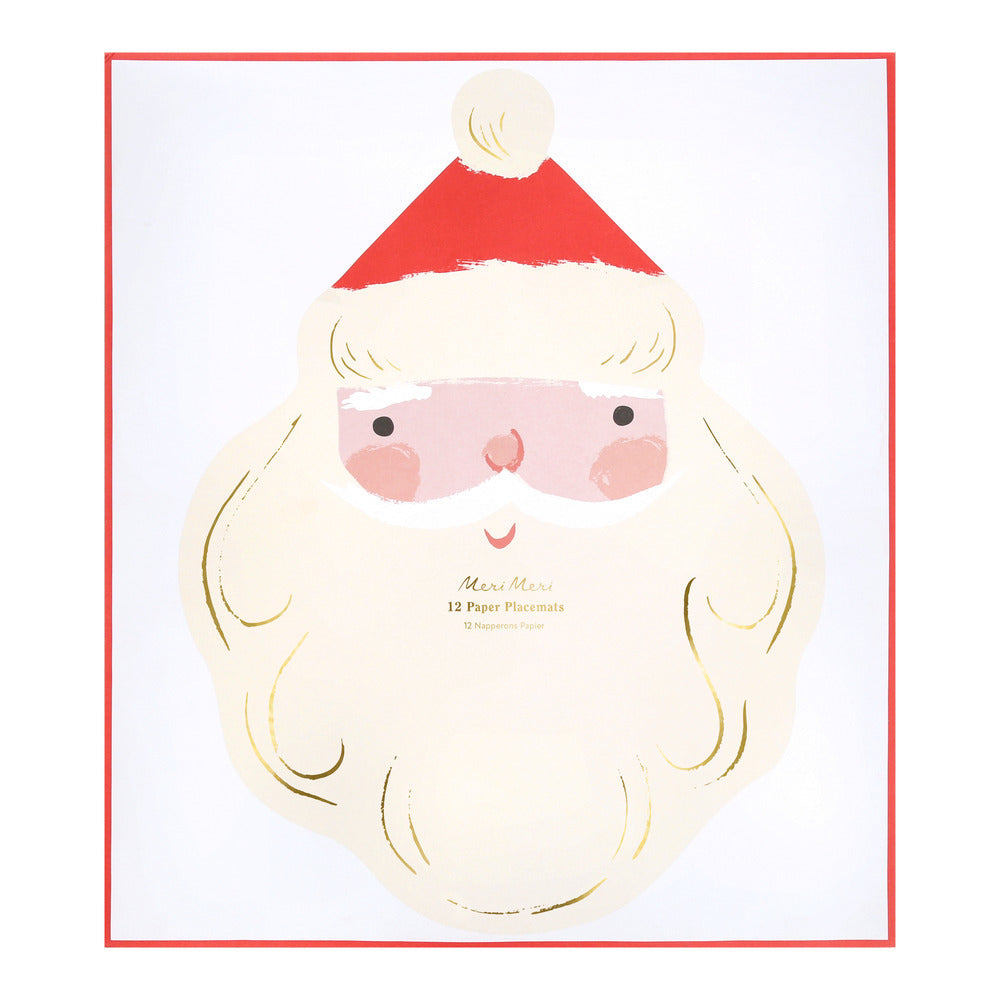 Individuales de papel con forma de Santa