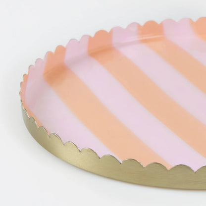 Bandeja para accesorios rayas pastel - grande