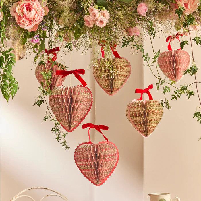 Decoraciones de papel con forma de corazón Liberty
