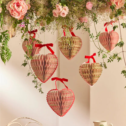 Decoraciones de papel con forma de corazón Liberty