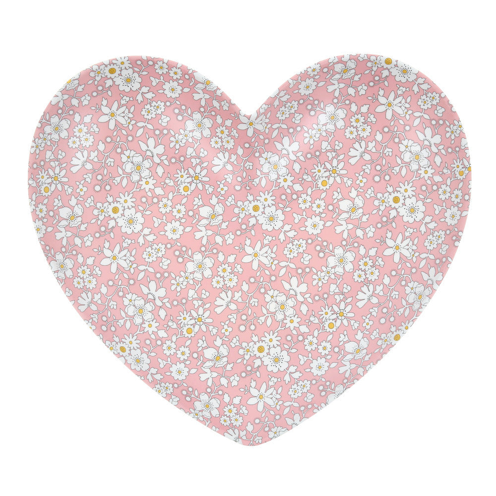 Set x 4 platos de melamina con forma de corazón Liberty