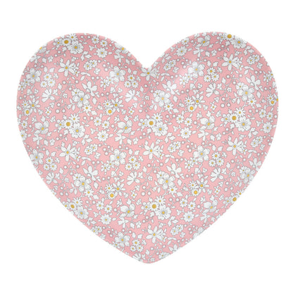 Set x 4 platos de melamina con forma de corazón Liberty