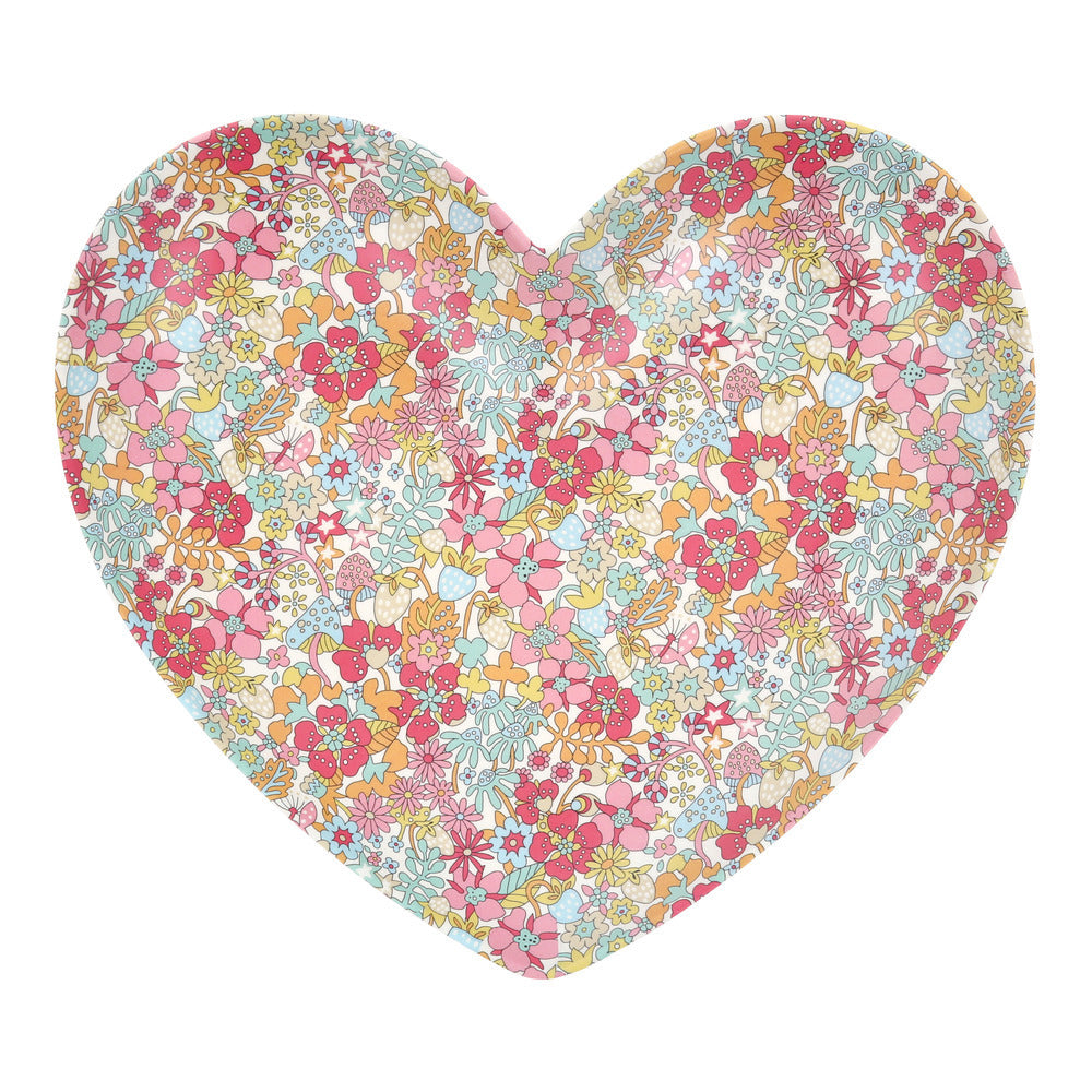 Set x 4 platos de melamina con forma de corazón Liberty