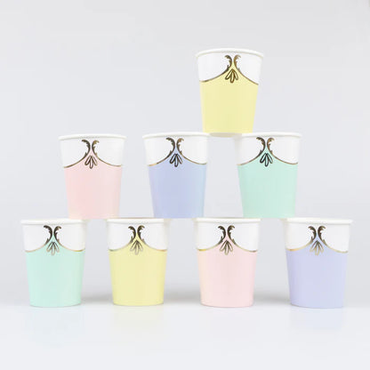 Vasos Rococó pastel 4 colores
