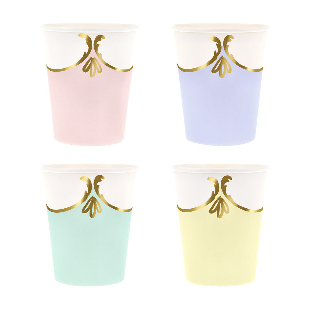 Vasos Rococó pastel 4 colores
