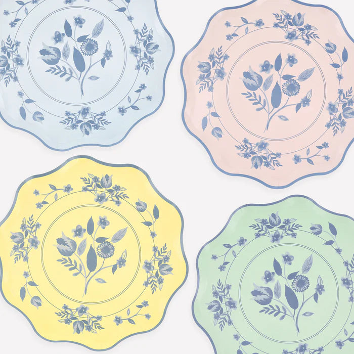 Platos con diseño botánico vintage - grandes