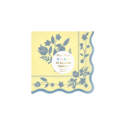 Servilletas con diseño botánico vintage - medianas