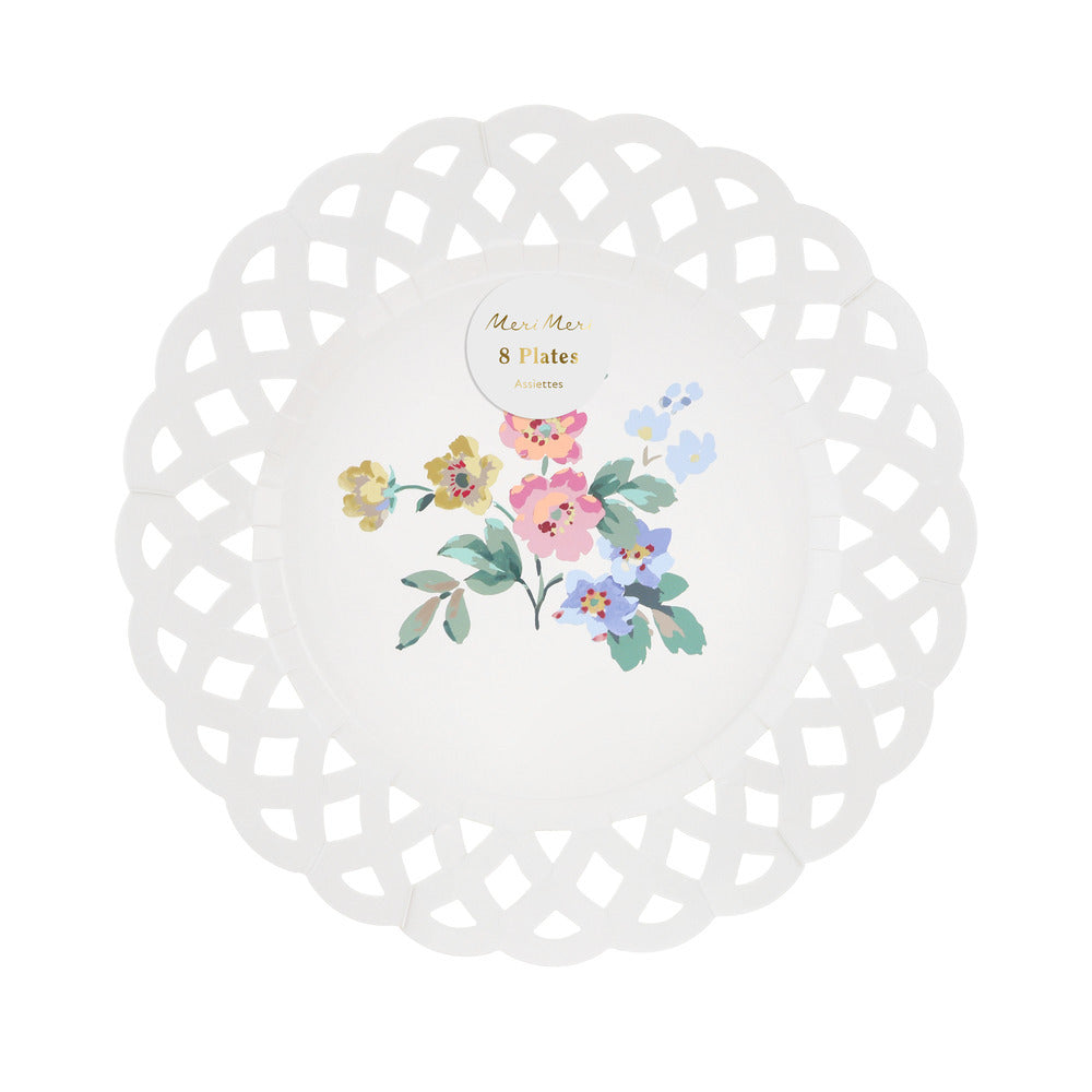 Platos con diseño de canasto de flores - medianos
