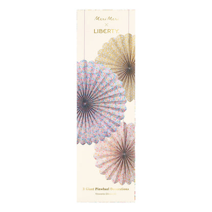 Abanicos gigantes de papel flores Liberty - 3 unidades