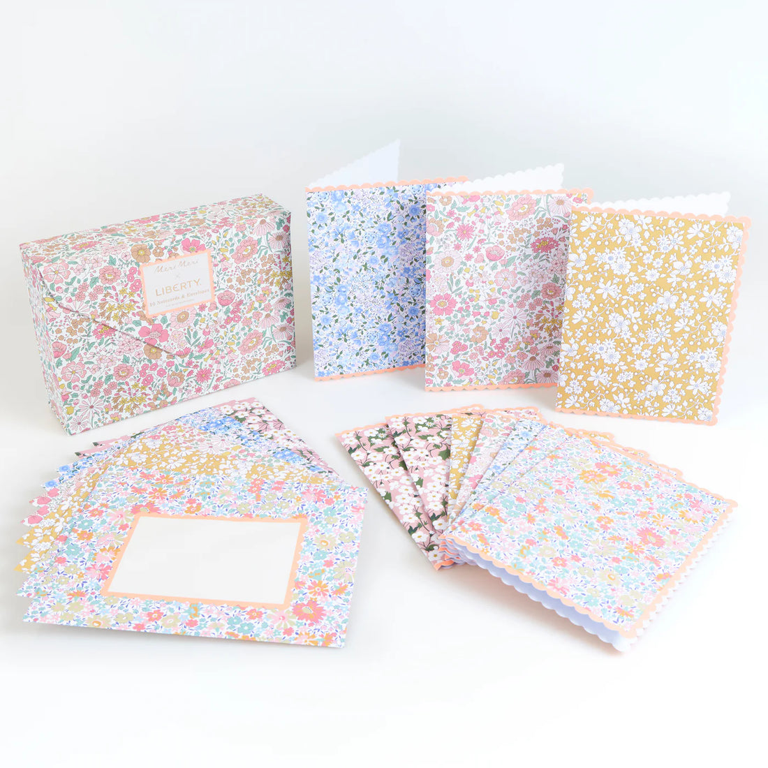 Set de 10 tarjetas Liberty con sobre en cajita