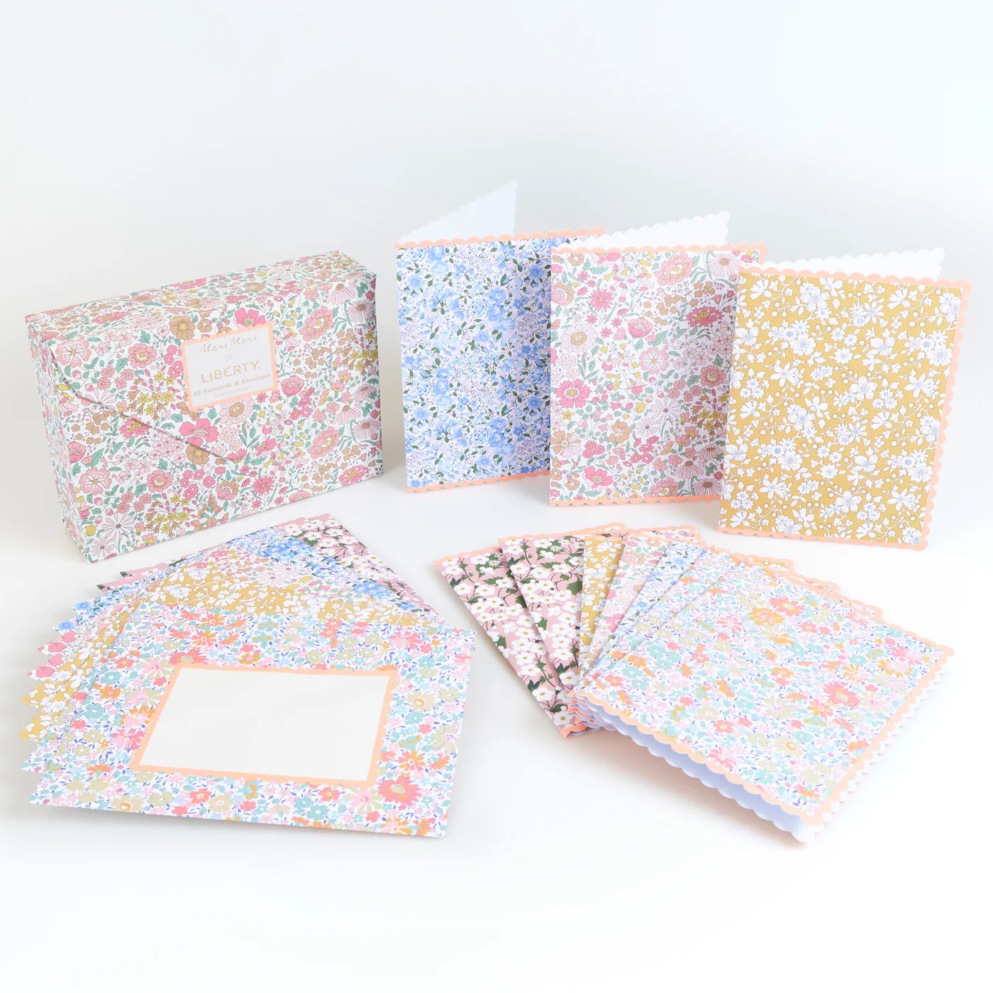 Set de 10 tarjetas Liberty con sobre en cajita