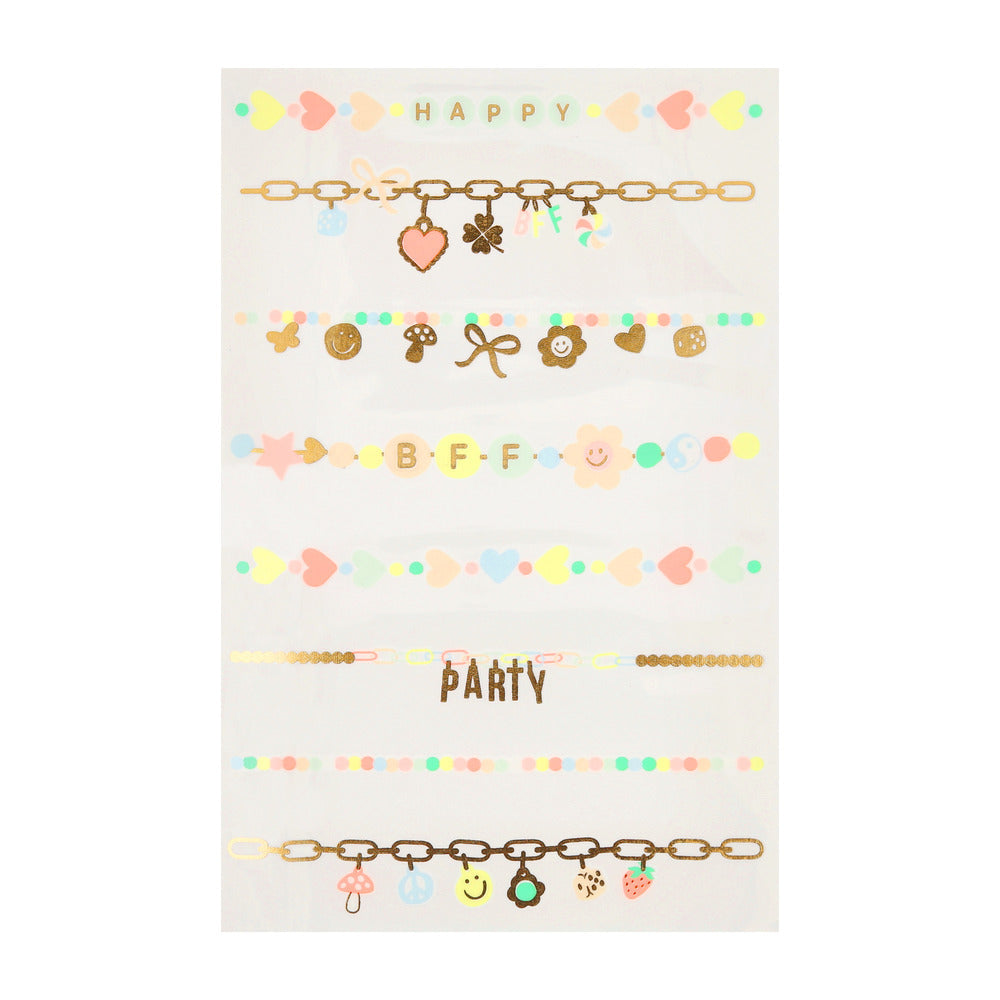 Hojas de tatuajes - brazaletes con charms (2 hojas)