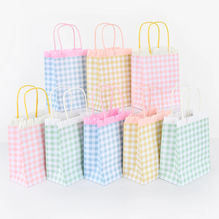 Bolsas para sorpresas - cuadrillé pastel 4 colores