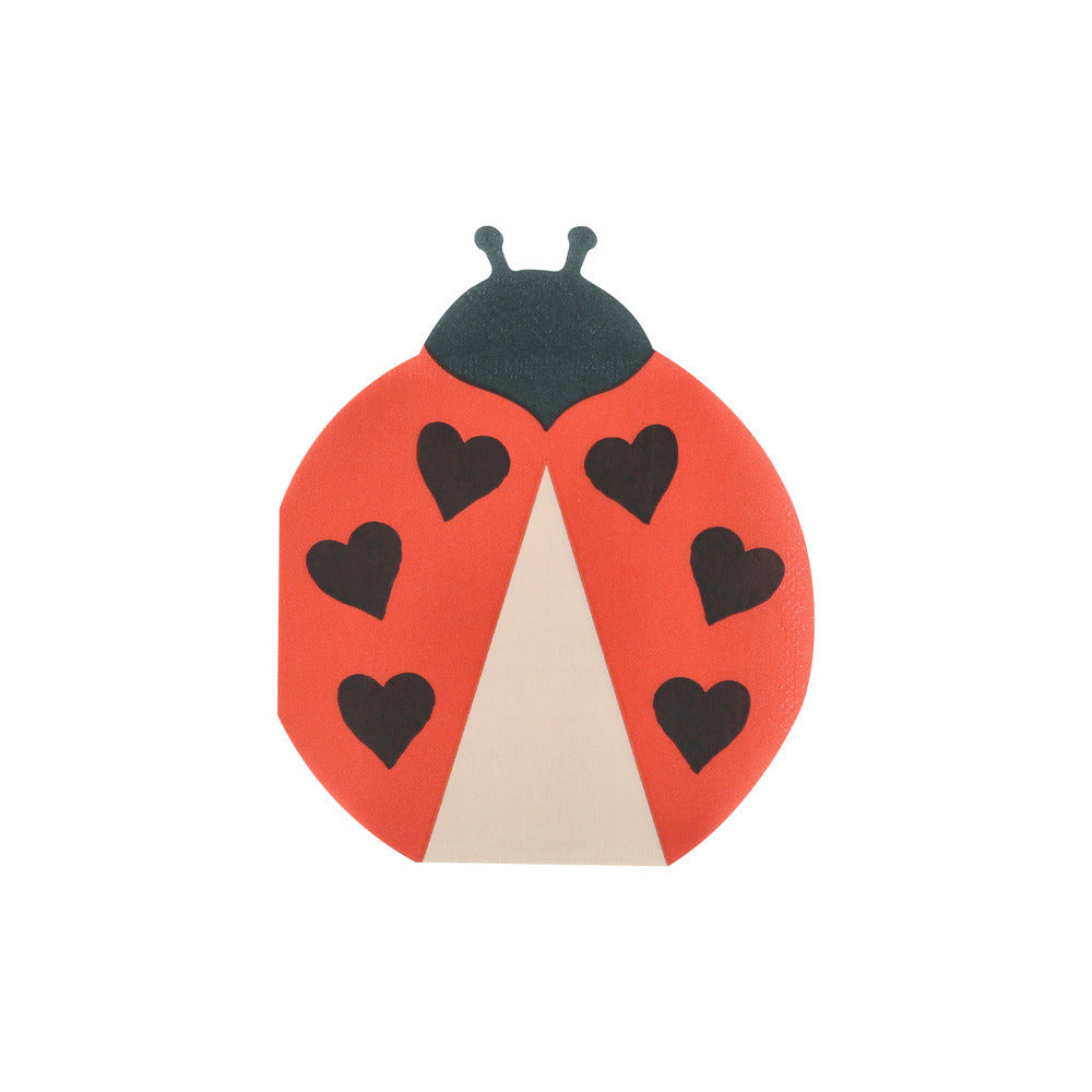Servilleta con forma de chinita con corazones