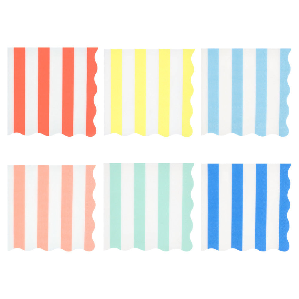 Servilletas rayas colores de playa - grandes