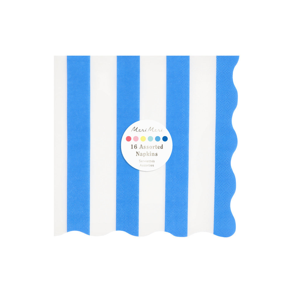 Servilletas rayas colores de playa - grandes
