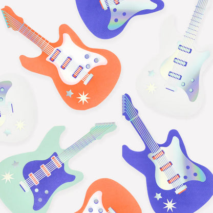Servilletas con forma de guitarra eléctrica