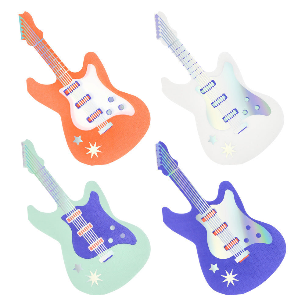 Servilletas con forma de guitarra eléctrica